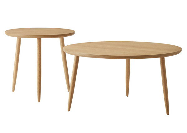 ラウンドテーブル L 木製 天然木 サイドテーブル リビングテーブル カフェテーブル おしゃれ 木目 コンパクト 作業台 ナチュラル [3]