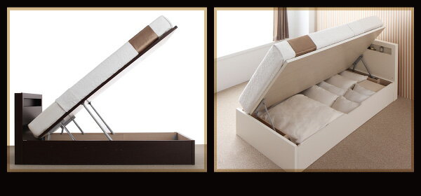 【送料無料】【組立設置付き】 跳ね上げ式ベッド セミシングル Grand L グランド・エル マルチラススーパースプリングマットレス付き 横開き 深さレギュラー 日本製 スリムヘッド 跳ね上げベッド マットレスセット マット付き セミシングルベッド