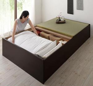 【お客様組立】畳ベッド セミダブル [ベッドフレームのみ クッション畳 セミダブル 日本製 布団が収納できる大容量収納畳連結ベッド]