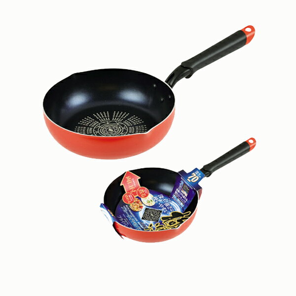 送料無料 極深 ブルーダイヤモンドコートIH対応両口フライパン24cm