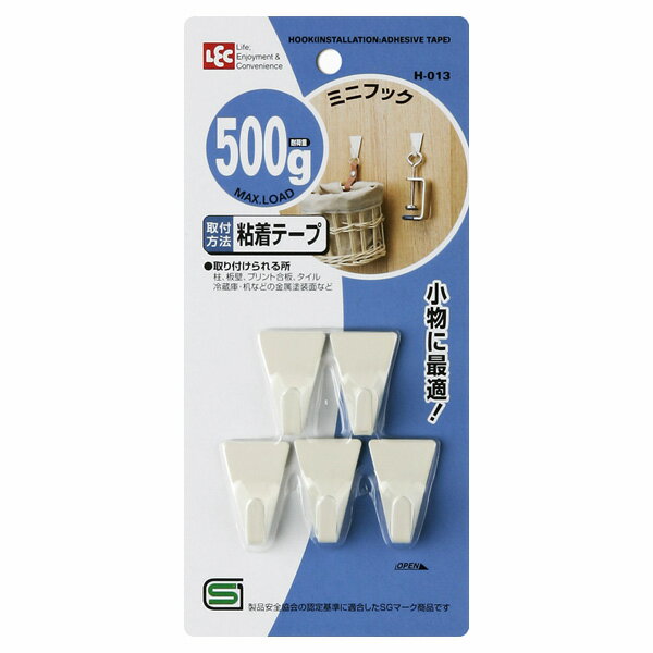商品管理番号 H-013 生産地 中国 サイズ 本体サイズ(約)：W20xD10xH30mm 取り付け方法：粘着テープ 荷重(約)：500g 包装形態：ブリスター台紙（1台紙5個付） 素材 鋼板（メラミン塗装） ブランド レック　　　　　　　送料無料北海道・沖縄・離島を含む(一部配送不可地域)のご注文は配達不可のためキャンセルさせて頂きます。