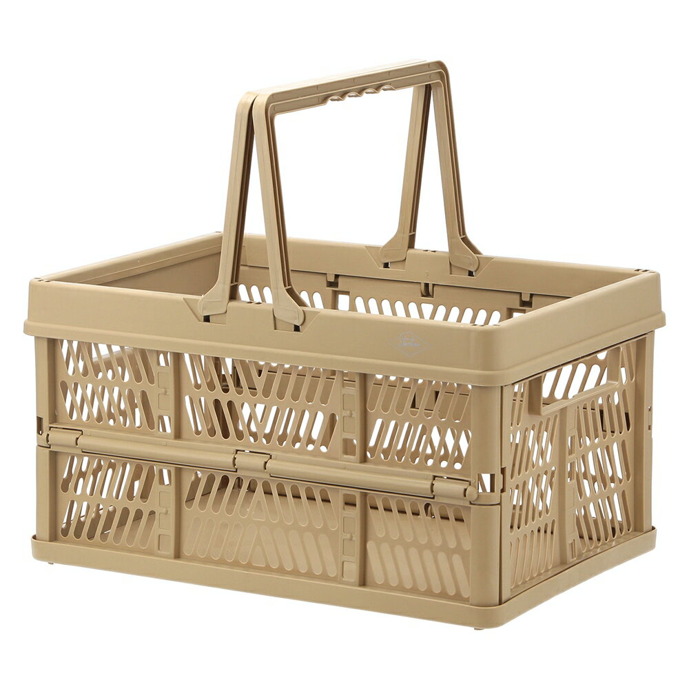 6個セット まとめ買い 折りたたみコンテナ Lサイズ ベージュ 収納ボックス 収納ケース おしゃれ キャンプ 屋外 屋内 アウトドア 折り畳み 段積み 積み重ね スタッキング 工具 道具箱 買い物かご 押し入れ収納 クローゼット