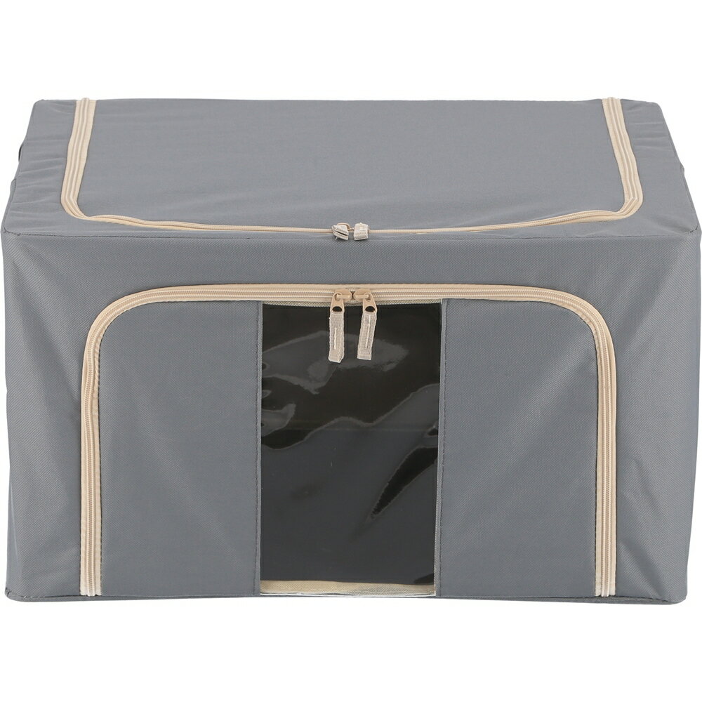 6個セット まとめ買い 窓付&積み重ね収納ボックス 55L グレー 取っ手付き ストレージボックス トイボックス 収納ケース 衣類収納 おしゃれ インナーボックス 押し入れ収納 クローゼット スタッキング