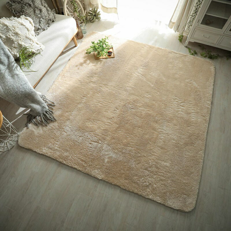マイクロファイバーラグ アイボリー IV 130x190cm 長方形 ラグマット ラグカーペット 絨毯 じゅうたん センターラグ おしゃれ カジュアル かわいい 1人暮らし 肌触り 手触り 手洗い ホットカーペット対応 床暖房対応 滑り止め すべり止め ルームマット ひとり暮らし