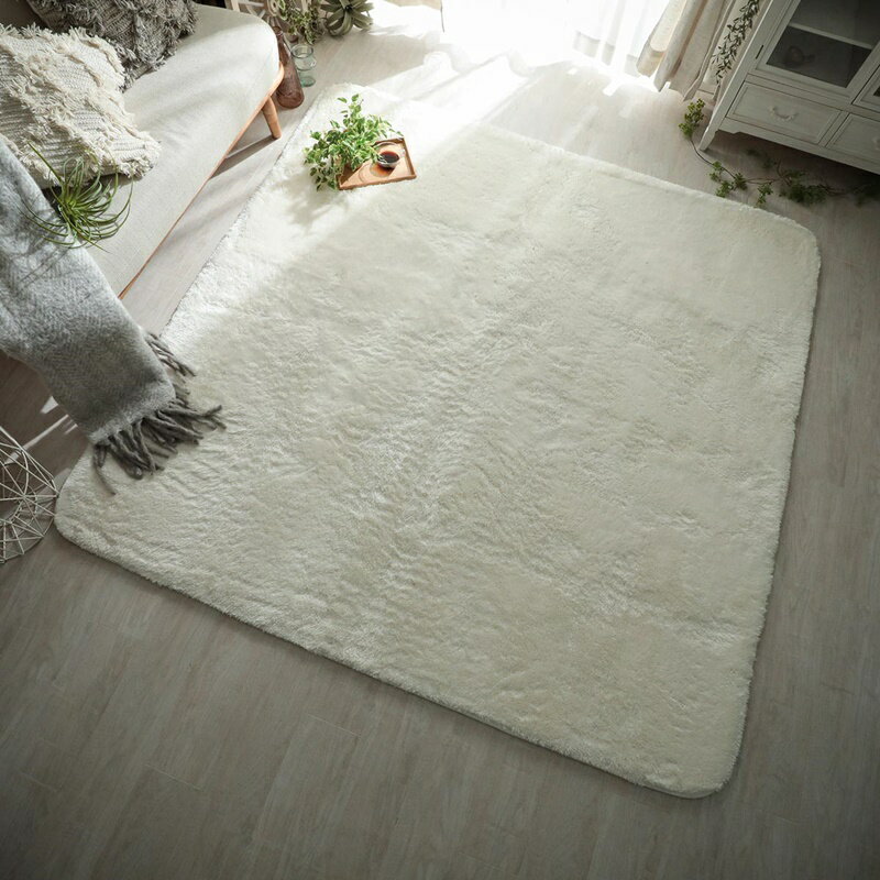マイクロファイバーラグ ホワイト WH 130x190cm 長方形 ラグマット ラグカーペット 絨毯 じゅうたん センターラグ おしゃれ カジュアル かわいい 1人暮らし 肌触り 手洗い ホットカーペット対応 床暖房対応 滑り止め すべり止め ルームマット ひとり暮らし