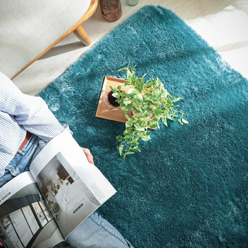 マイクロファイバーラグ ターコイズブルー TQ 190x240cm 長方形 ラグマット ラグカーペット 絨毯 じゅうたん センターラグ おしゃれ カジュアル かわいい 1人暮らし 肌触り 手洗い ホットカーペット対応 床暖房対応 滑り止め すべり止め ルームマット ひとり暮らし