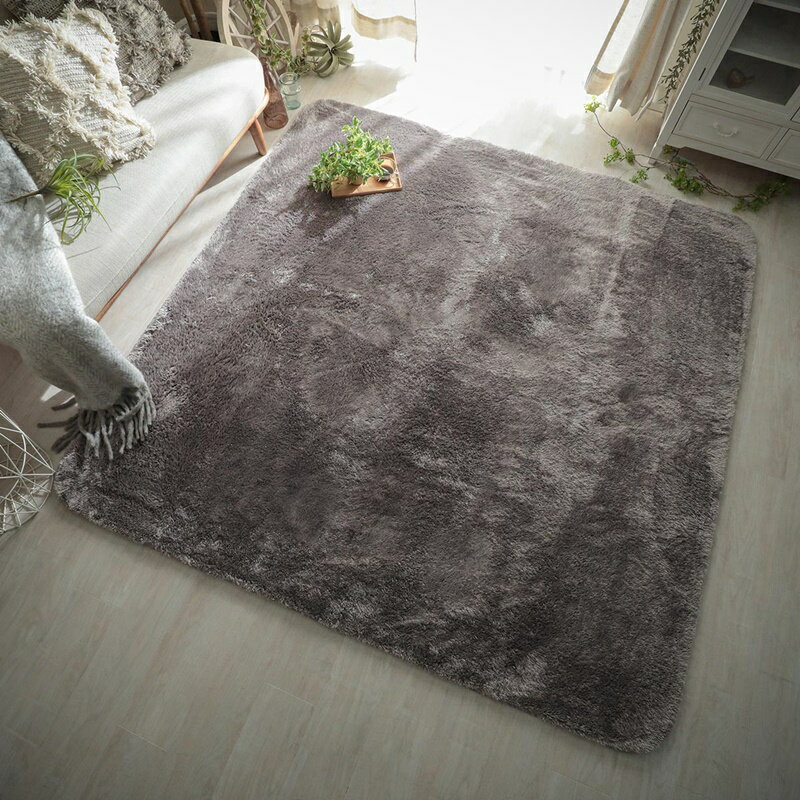 マイクロファイバーラグ グレー GY 190x240cm 長方形 ラグマット ラグカーペット 絨毯 じゅうたん センターラグ おしゃれ カジュアル かわいい 1人暮らし 肌触り 手洗い ホットカーペット対応 床暖房対応 滑り止め すべり止め ルームマット ひとり暮らし