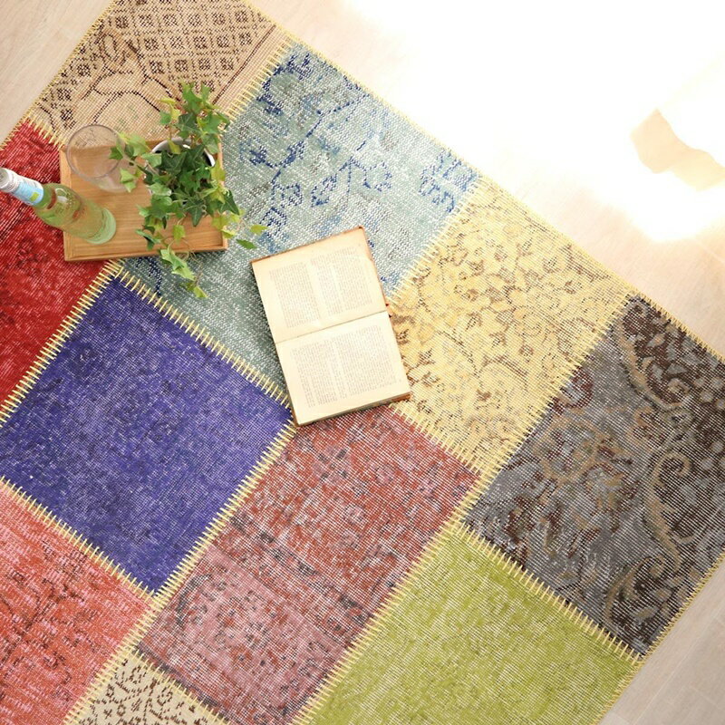 200x300cm ビンテージパッチワークラグ MU