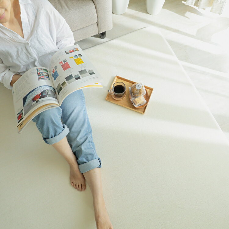 261 cm X 352 cm - 190x190cm ホリデープラス ホットミルク ラグ マット リビングラグ すべり止め加工 はっ水 撥水 洗える オールシーズン おしゃれ ホットカーペット 床暖房 高級感