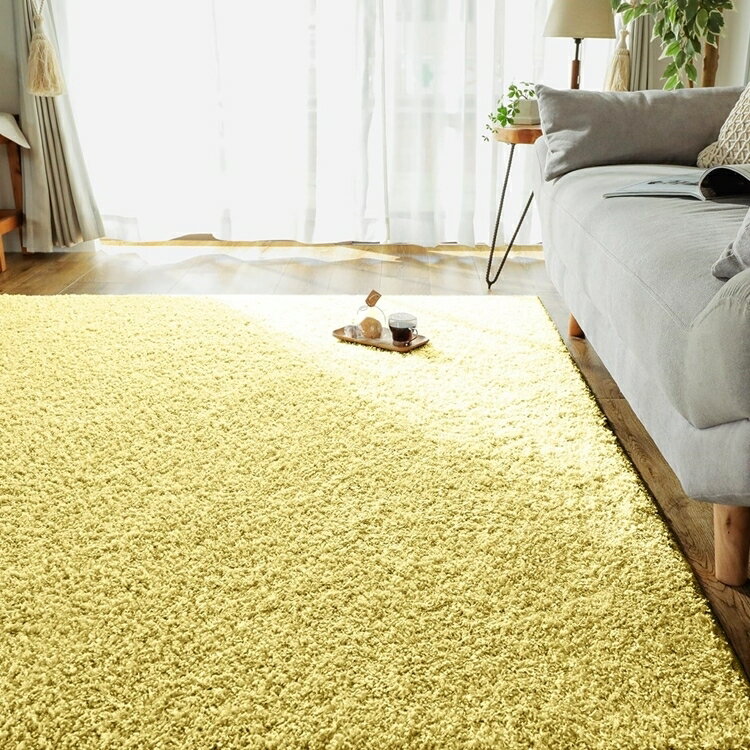 176 cm X 352 cm - 190x190cm ジェム レモンクォーツ ラグ マット リビングラグ 防炎 防ダニ 抗菌 防臭 洗える オールシーズン おしゃれ ホットカーペット 床暖房 高級感