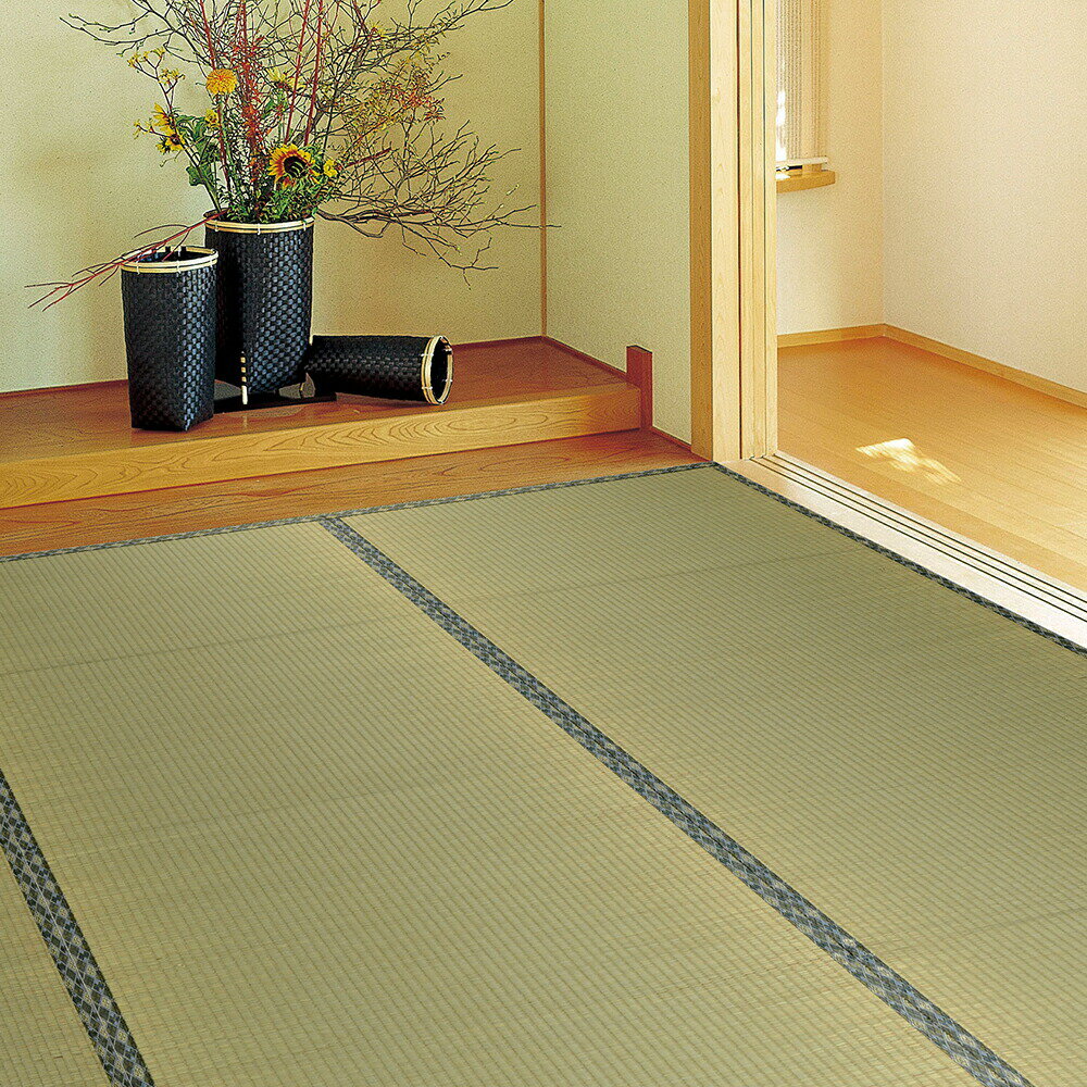 352 cm X 352 cm - 送料無料 い草 上敷 撥水加工付き い草 畳上敷き 畳 い草 茣蓙 い草マット センターラグ リビングラグ マット 江戸間1畳（約87×174cm） 白馬 はっ水 汚れ 拭ける コンパクト ござ 和風 カーペット 防カビ 高級感 モダン シンプル 子供部屋