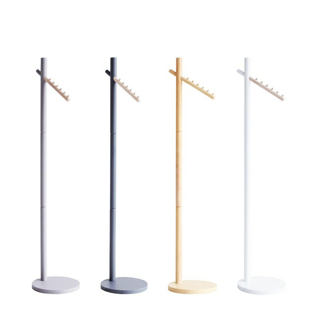 ポールハンガー 省スペース コートツリー 洋服掛け 北欧 木製 コート掛け ダークグレー グレージュ ナチュラル ホワイト キッズ 子供 新生活 ハンガーラック パイプハンガー ポールスタンド スリム シンプル 玄関 子供部屋 おしゃれ 天然木 カントリー 送料無料 [2]