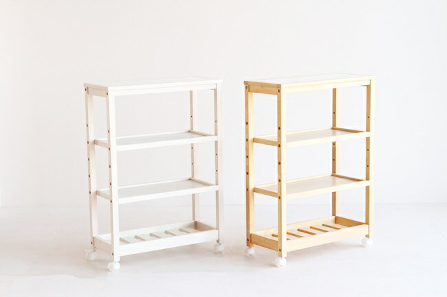 キッチンワゴン 4段 タイル タイルトップ 耐熱 キッチン収納 リビング収納 ダイニング収納 キャスター..