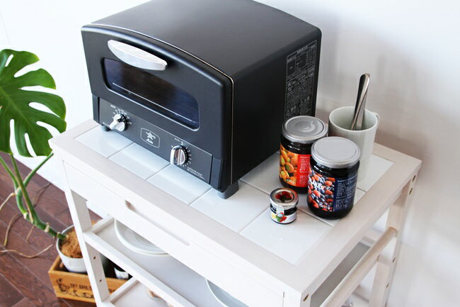 キッチンワゴン 4段 タイル タイルトップ 幅60cm 耐熱 収納家具 キッチン収納 引き出し 引出し キャスター付 木製 ダイニング ホワイト 白家具 リビング収納 台所収納 北欧 カントリー おしゃれ シンプル シャビー 送料無料 [2]