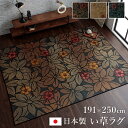 純国産 袋織い草ラグカーペット 花柄 和モダン 高級感 節電 夏用 約191×250cm 抗菌 防臭効果 い草上敷き 上敷きカーペット い草カーペット ラグ 畳 畳マット い草ラグ 井草 いぐさ 畳カバー 縁 敷き物 モダン 花柄 高級感 エレガント(3)