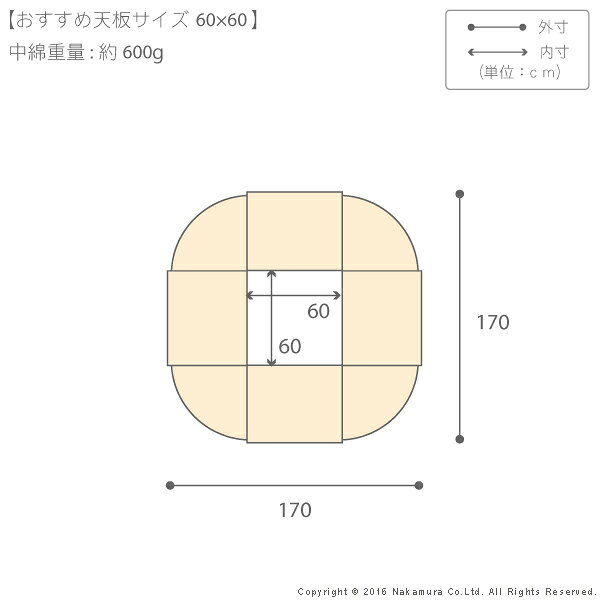 こたつ布団 正方形 省スペース はっ水リバーシブル省スペースこたつ布団-モルフ 60x60cmこたつ用(170x170cm) 撥水 洗える 保温 掛け布団 かけふとん コタツ 炬燵 こたつぶとん シンプル カジュアル テレワーク リモートワーク 在宅ワーク 送料無料 [3]