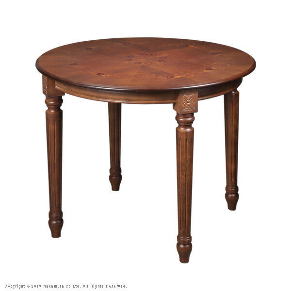 イタリア 家具 ヨーロピアン ヴェローナクラシック ダイニング3点セット:テーブル幅90cm+チェア-ミックスグリーン2脚 猫脚 ヨーロッパ家具 クラシック 輸入家具 アンティーク風 イタリア製 ブラウン おしゃれ 高級感 エレガント 木製 天然木 リモート テレワーク 在宅