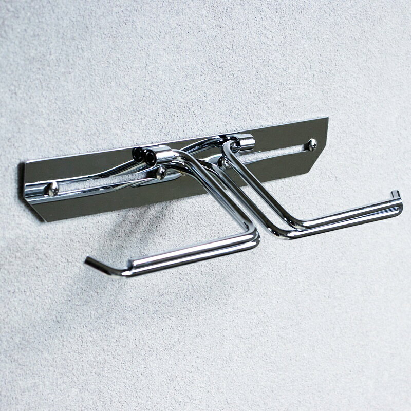 コミットアンド楽天市場店のトイレットペーパーホルダー ダブル 2連 完成品 シルバー ステンレス スタイリッシュ おしゃれ シンプルモダン ホテルライク かっこいい 北欧 モダン インテリア 光沢 銀色 高級感｜アングル3
