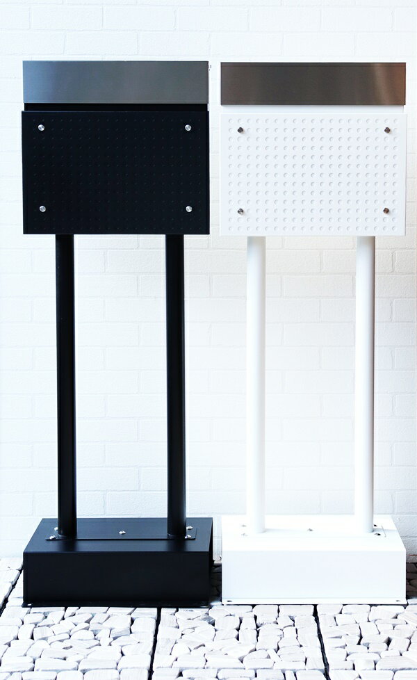 スタンドポスト 置き型 鍵付き 郵便受け 郵便ポスト メールボックス おしゃれ 北欧 ブラック ホワイト モノトーン モダン 高級感 Rosa ローザ スタンドタイプ 新聞受け 玄関前 クラシック ガーデン