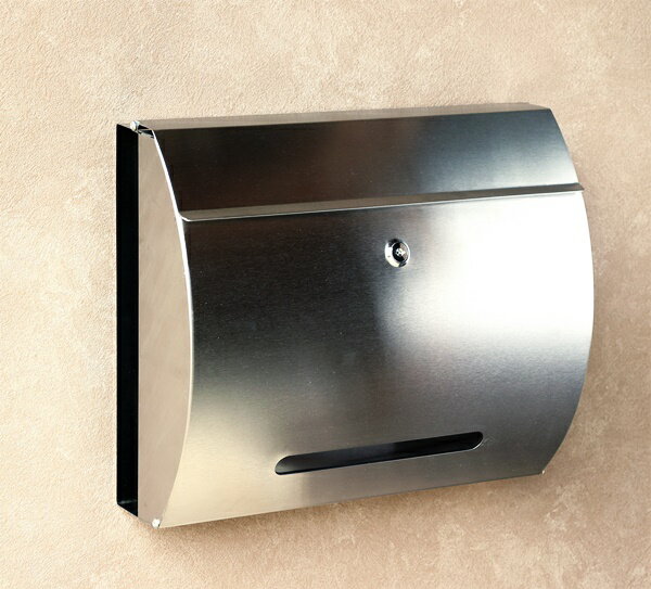 ポスト 壁掛けポスト 鍵付き 郵便ポスト メールボックス 完成品 ステンレス シンプル おしゃれ インダ..