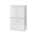 ゴミ箱 3分別 ダストボックス ホワイト 幅54.5 大容量 キャスター付き 台所用品 キッチン用品 家具調 スリム ふた付き カウンター下収納 FAX台 電話...
