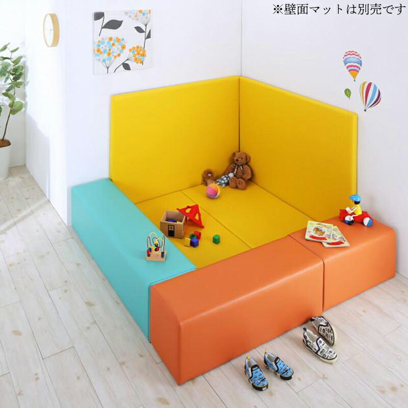楽天コミットアンド楽天市場店プレイマット コーナー型 キッズプレイマット 5点セット 子供 フロアマット2枚+スツール3枚 210×120 子供 抗菌 防汚性 耐薬性 耐久性 子ども 子供 キッズプレイマット （Pop Kids ポップキッズ） 送料無料