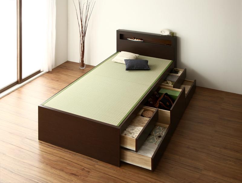 チェストベッド セミダブル 畳ベッド 収納ベッド フレームのみ 国産畳 引出し収納付きベッド セミダブ..