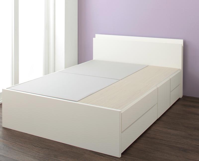 ベッド 日本製 【組立設置付】 フレームのみ セミダブル 棚付き コンセント付き セミダブルベッド 収納付きベッド 大容量チェストベッド 引出し収納付き (Spatium スパシアン) 送料無料