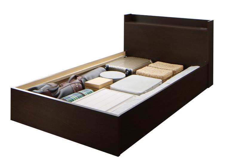 収納ベッド 【Bタイプ セミダブル (すのこ仕様) 組立設置付】 連結ベッド ベッドフレームのみ 棚付き コンセント付き 引き出し収納 セミダブルベッド (Ernesti エルネスティ) 送料無料