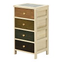 送料無料 桐製 マルチカラフル4段ボックス 幅40cm チェスト 引き出し 収納 タイル たんす キッチンストッカー キッチン収納 台所 収納ボックス キャビネ...