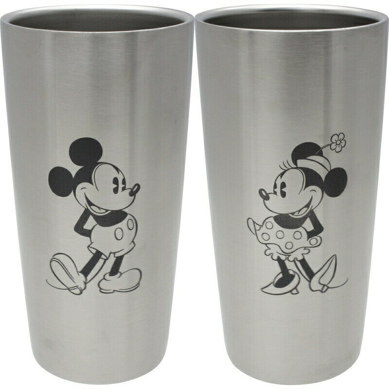 ステンレス真空タンブラー440mlペアセット 2個入り ミッキー ミニー ディズニー かわいい おしゃれ メンズ レディース ユニセックス Disney 食器 キッチン用品 台所用品 贈り物 ギフト 誕生日 お祝い 記念品 贈答品 プレゼント 結婚祝い 父の日 母の日 バレンタイン