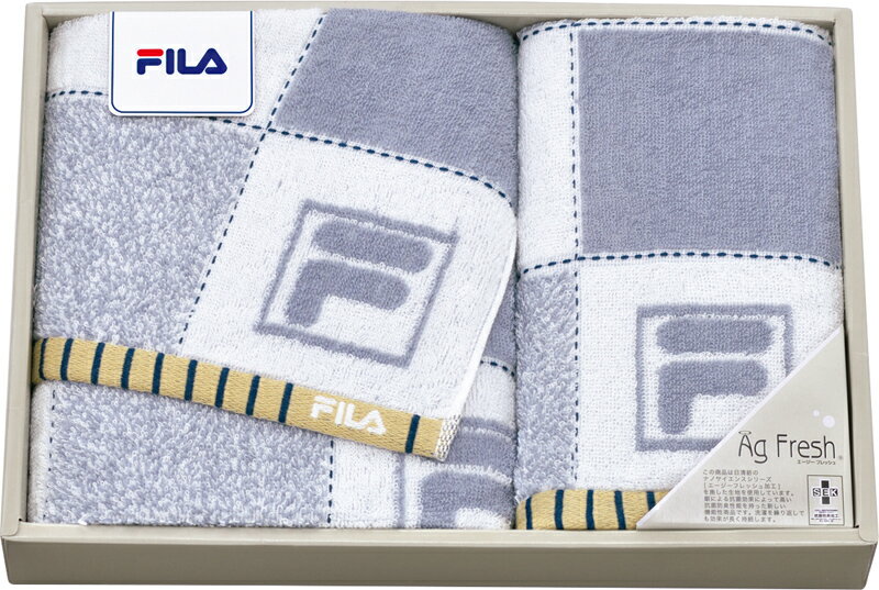 【まとめ買い10セット】スポーツタオル＆フェイスタオル セット 2枚セット フィラ FILA 抗菌 防臭 綿100% コットン 吸水性 洗顔タオル おしゃれ 内祝い 結婚内祝い 結婚祝い 引き出物 引っ越し 引越し お中元 お歳暮 新築祝 お返し ご挨拶 ギフト