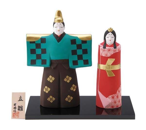 ★ひな祭り★「置物とインテリア」雛人形 【市松・麻の葉文 雛】