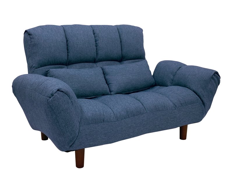 ソファ 2人掛け カウチソファ ネイビー ポケットコイル リクライニング ローソファー フロアソファ 二人掛け ふたり掛け 脚取り外し ボリューム やわらか ふ...