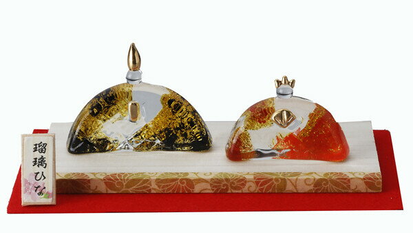 ★ひな祭り★「置物とインテリア」雛人形 【錦瑠璃 半月雛】