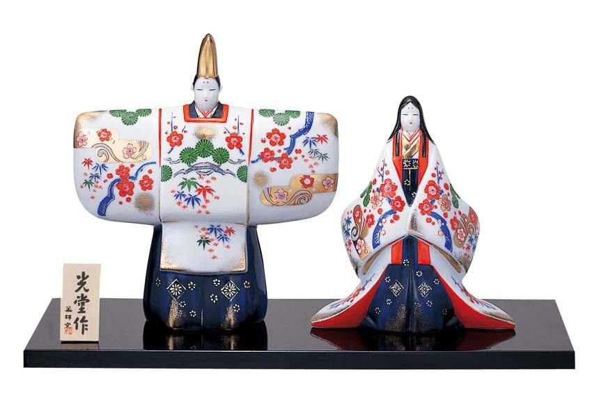 ★ひな祭り★「置物とインテリア」雛人形 【染錦 立雛】