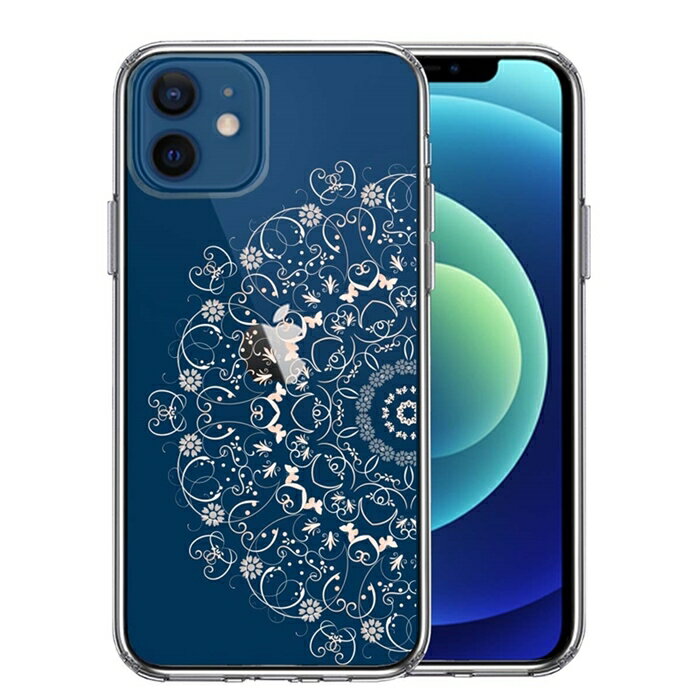 乐天商城 - 単品 iPhone12mini 側面ソフト 背面ハード ハイブリッド クリア ケース 曼荼羅 花柄 送料無料