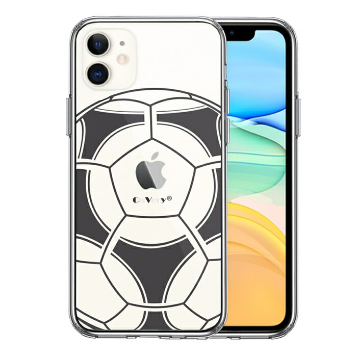 樂天商城 - 単品 iPhone11 側面ソフト 背面ハード ハイブリッド クリア ケース カバー サッカーボール I Love Soccer 送料無料