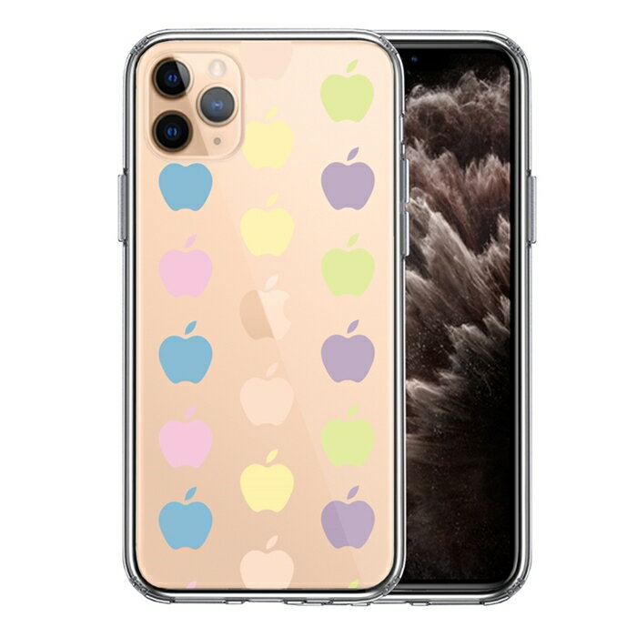 樂天商城 - 単品 iPhone11pro 側面ソフト 背面ハード ハイブリッド クリア ケース カバー 林檎 りんご apple 水玉 送料無料
