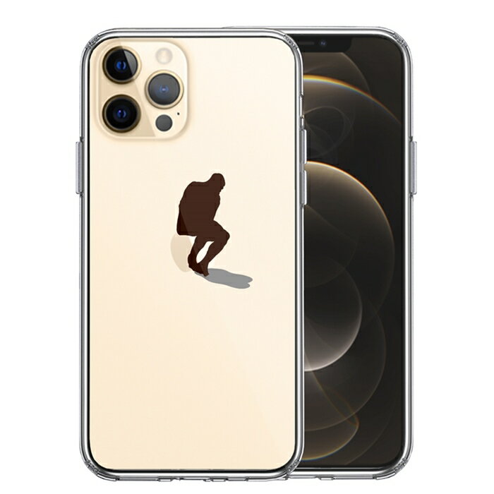 Rakuten - 単品 iPhone12 Pro 側面ソフト 背面ハード ハイブリッド クリア ケース りんご で 考える人 送料無料