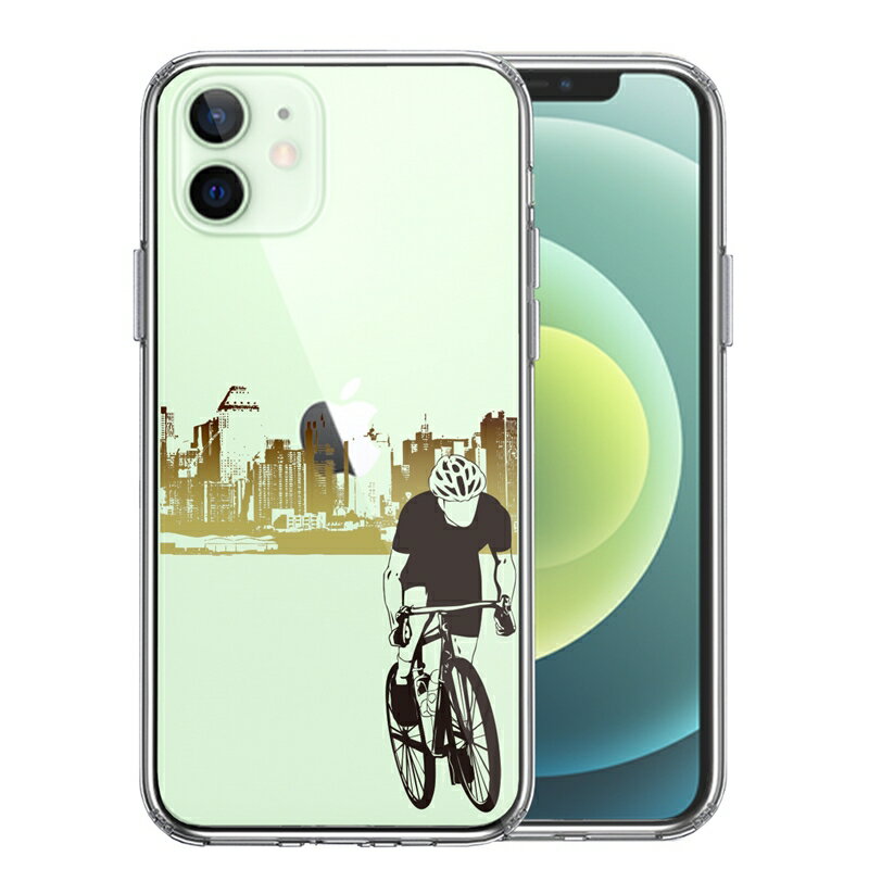 乐天商城 - 単品 iPhone12mini 側面ソフト 背面ハード ハイブリッド クリア ケース スポーツサイクリング　男子2 送料無料
