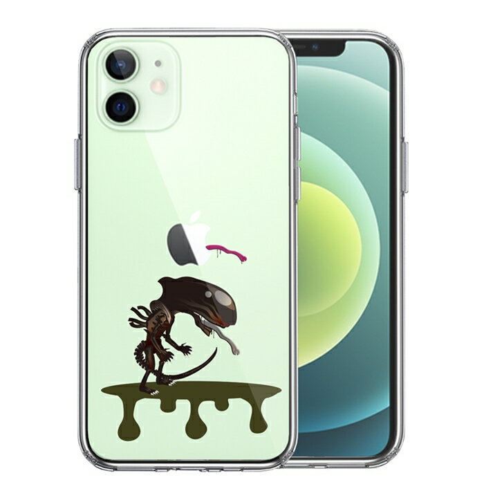 樂天商城 - 単品 iPhone12 側面ソフト 背面ハード ハイブリッド クリア ケース 地球外生命体 送料無料