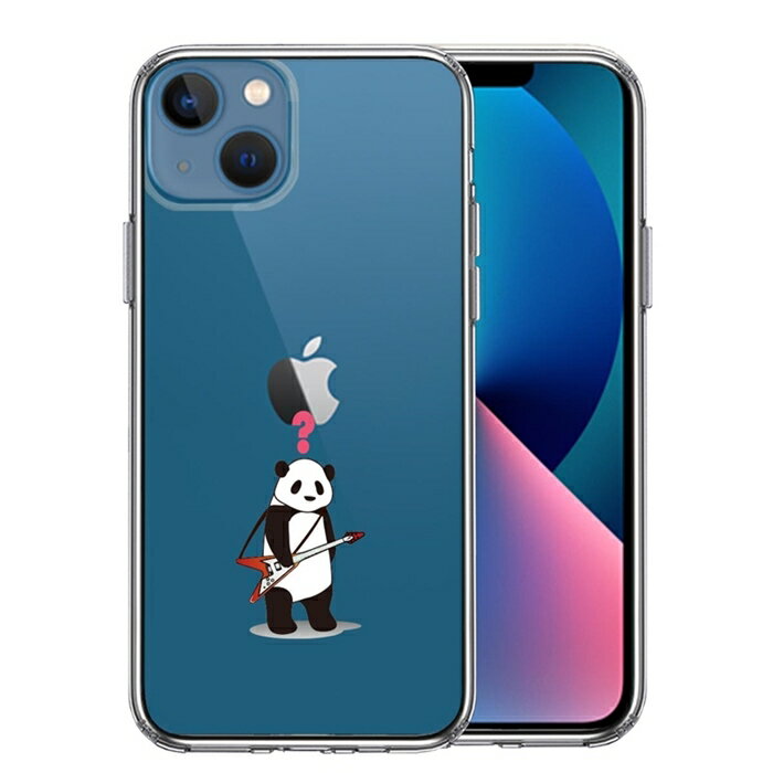 Rakuten - 単品 iPhone13mini 側面ソフト 背面ハード ハイブリッド クリア ケース ギター パンダ ？ 送料無料