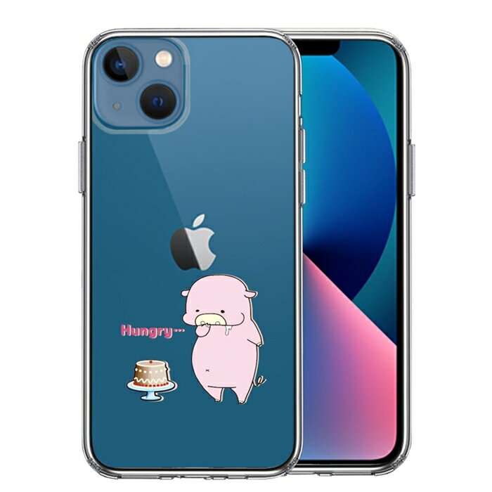 乐天商城 - 単品 iPhone13mini 側面ソフト 背面ハード ハイブリッド クリア ケース 豚 ケーキ 送料無料
