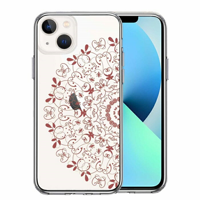 Rakuten - 単品 iPhone13 側面ソフト 背面ハード ハイブリッド クリア ケース 曼荼羅 模様 2 送料無料