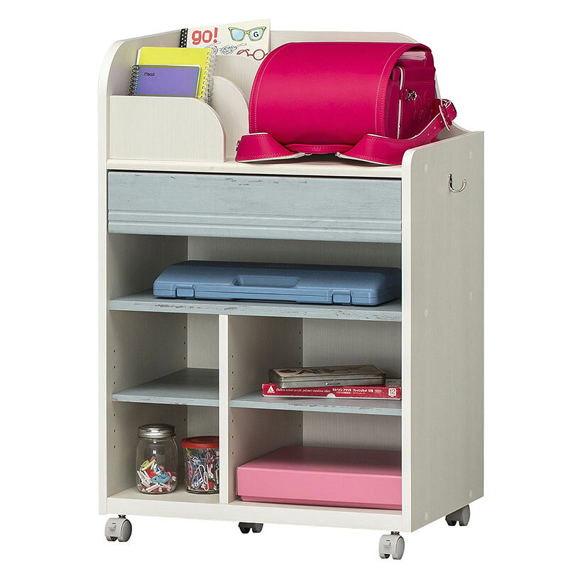 ランドセルラック キャスター付き 深型タイプ スリム 木製 ランドキッズ 男の子 女の子 子供部屋 収納家具 リビング収納 ランドセル収納 ランドセル ラック 本棚 収納 子供部屋 子供 小学生 教科書 宿題 学用品 学習品 学童品 かわいい 北欧 シンプル ホワイト 送料無料