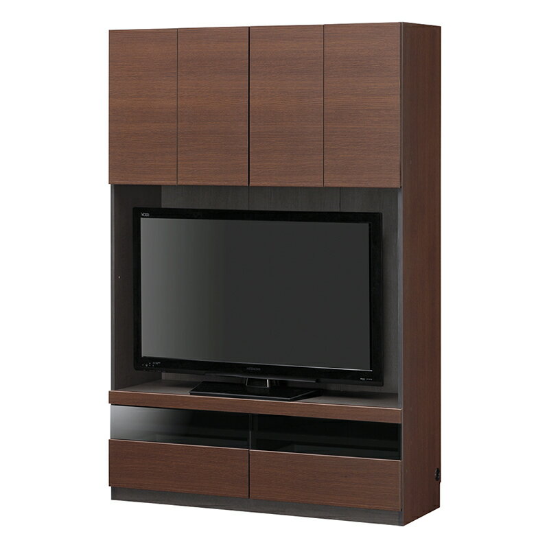 送料無料 壁面収納 テレビボード ハイタイプ 幅120cm 50インチ 50型 扉付き 引き出し付き