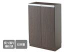 カウンター下収納 扉タイプ エール60D BR 収納棚 収納 幅60cm 電話台 ファックス台 FAX台 日本製 突っ張り式 スリム 薄型 おしゃれ ブラウン 茶 送料無料