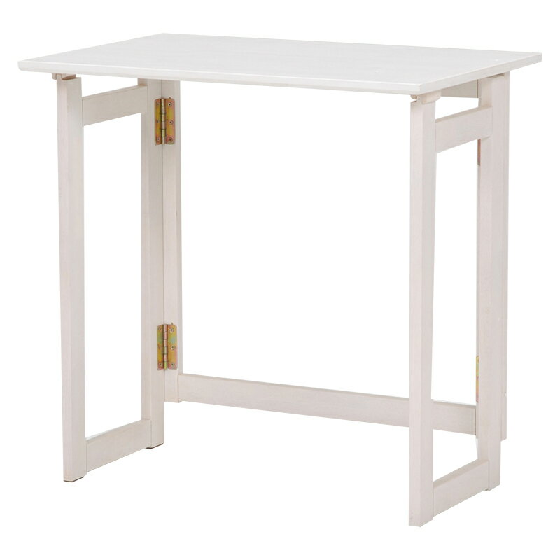 送料無料 折りたたみテーブル 木製 幅70cm コンパクト 省スペース おしゃれ 折り畳み 簡易テーブル パソコンデスク デスク PCデスク PC台 木製テーブル ハイタイプ折りたたみテーブル ミシン台 作業台 ワークデスク ホワイトウォッシュ 白 MT-7680WS