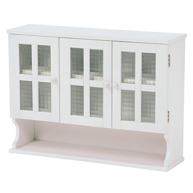 送料無料 カントリー調 スパイスラック 調味料ラック ガラス扉 木製 かわいい カウンター上 ショーケース 食卓 カウンター上収納ラック 台所 キッチンラック 飾り棚 完成品 モザイクガラス おしゃれ 調味料棚 アンティーク レトロ 西海岸 白 ホワイト MUD-6029WH